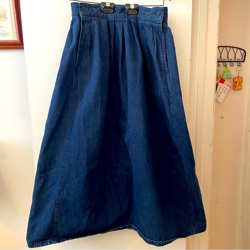 VTG Calvin Klein Blue Jean Maxi Skirt SZ Small